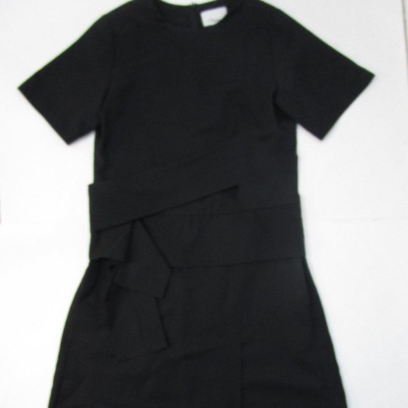 Avant Garde Asymmetric Drape Dress Short Sleeve Pocket - Picture 6 of 10